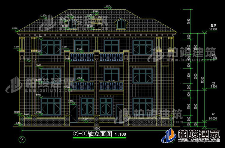 背立面图